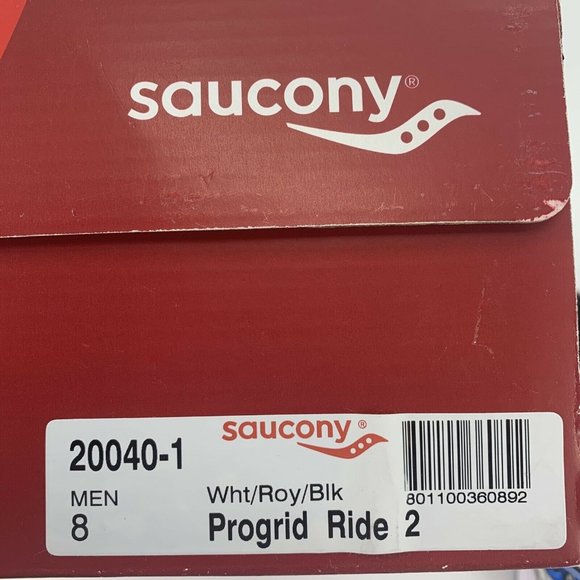 Men's Saucony ProGrid Ride 2 Running Shoes White/Royal/Black Size 8 New 20040-1 - Picture 12 of 12